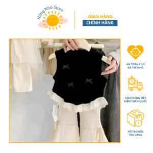 Áo ba lỗ ren gắn nơ dễ thương cho bé